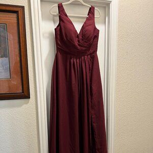 Hy Chiffon Cabernet Bridesmaid Dress Size L NWOT